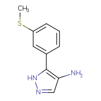 Chemical structure of 5-[3-(methylsulfanyl)phenyl]-1H-pyrazol-4-amine - CSSB00102975333