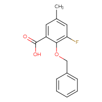 Chemical structure of 2-(benzyloxy)-3-fluoro-5-methylbenzoic acid - CSSB06258905762