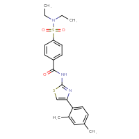 Chemical structure of 4-(diethylsulfamoyl)-N-[4-(2,4-dimethylphenyl)-1,3-thiazol-2-yl]benzamide - CSSB00107705776