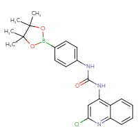 Chemical structure of 1-(2-chloroquinolin-4-yl)-3-[4-(4,4,5,5-tetramethyl-1,3,2-dioxaborolan-2-yl)phenyl]urea - CSSB21332160890