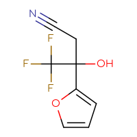 Chemical structure of 4,4,4-trifluoro-3-(furan-2-yl)-3-hydroxybutanenitrile - CSSB00000025775