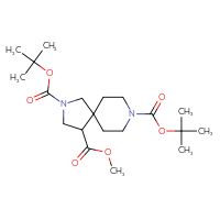 Chemical structure of 2,8-di-tert-butyl 4-methyl 2,8-diazaspiro[4.5]decane-2,4,8-tricarboxylate - CSSB01204749130