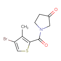 Chemical structure of 1-(4-bromo-3-methylthiophene-2-carbonyl)pyrrolidin-3-one - CSSB02496526275