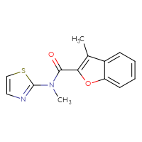 Chemical structure of N,3-dimethyl-N-(1,3-thiazol-2-yl)-1-benzofuran-2-carboxamide - CSSB00103921242