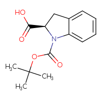 Chemical structure of (2R)-1-[(tert-butoxy)carbonyl]-2,3-dihydro-1H-indole-2-carboxylic acid - CSSB00010210506
