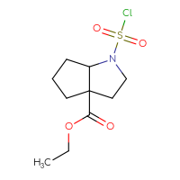 Chemical structure of ethyl 1-(chlorosulfonyl)-octahydrocyclopenta[b]pyrrole-3a-carboxylate - CSSB21224773850