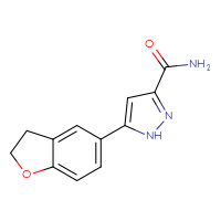 Chemical structure of 5-(2,3-dihydro-1-benzofuran-5-yl)-1H-pyrazole-3-carboxamide - CSSB03275867373