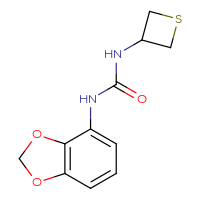 Chemical structure of 1-(2H-1,3-benzodioxol-4-yl)-3-(thietan-3-yl)urea - CSSB01997983501