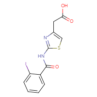 Chemical structure of 2-[2-(2-iodobenzamido)-1,3-thiazol-4-yl]acetic acid - CSSB00000627686