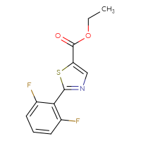Chemical structure of ethyl 2-(2,6-difluorophenyl)-1,3-thiazole-5-carboxylate - CSSB01402449675