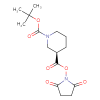 Chemical structure of 1-tert-butyl 3-(2,5-dioxopyrrolidin-1-yl) (3R)-piperidine-1,3-dicarboxylate - CSSB02495351139