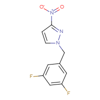 Chemical structure of 1-[(3,5-difluorophenyl)methyl]-3-nitro-1H-pyrazole - CSSB00161164915