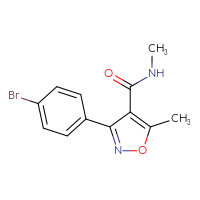 Chemical structure of 3-(4-bromophenyl)-N,5-dimethyl-1,2-oxazole-4-carboxamide - CSSB21043415373