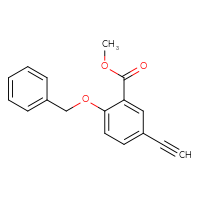 Chemical structure of methyl 2-(benzyloxy)-5-ethynylbenzoate - CSSB03550257693
