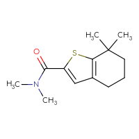 Chemical structure of N,N,7,7-tetramethyl-4,5,6,7-tetrahydro-1-benzothiophene-2-carboxamide - CSSB06916322877