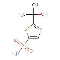 Chemical structure of 2-(2-hydroxypropan-2-yl)-1,3-thiazole-5-sulfonamide - CSSB02495663493