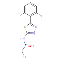 Chemical structure of 2-chloro-N-[5-(2,6-difluorophenyl)-1,3,4-thiadiazol-2-yl]acetamide - CSSB09307445905