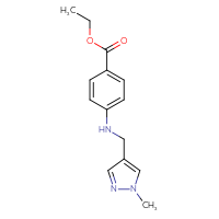 Chemical structure of ethyl 4-{[(1-methyl-1H-pyrazol-4-yl)methyl]amino}benzoate - CSSB00035256721