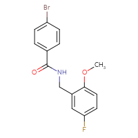Chemical structure of 4-bromo-N-[(5-fluoro-2-methoxyphenyl)methyl]benzamide - CSSB02042314094