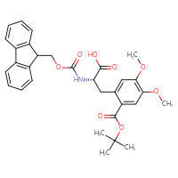 Chemical structure of (2S)-3-{2-[(tert-butoxy)carbonyl]-4,5-dimethoxyphenyl}-2-({[(9H-fluoren-9-yl)methoxy]carbonyl}amino)propanoic acid - CSSB20906343922