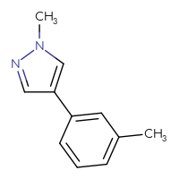Chemical structure of 1-methyl-4-(3-methylphenyl)-1H-pyrazole - CSSB00012176456