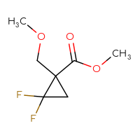 Chemical structure of methyl 2,2-difluoro-1-(methoxymethyl)cyclopropane-1-carboxylate - CSSB02458424950