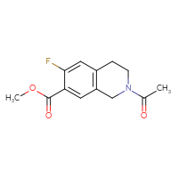 Chemical structure of methyl 2-acetyl-6-fluoro-1,2,3,4-tetrahydroisoquinoline-7-carboxylate - CSSB01144591735