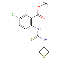 Chemical structure of methyl 5-chloro-2-{[(thietan-3-yl)carbamothioyl]amino}benzoate - CSSB21432500517
