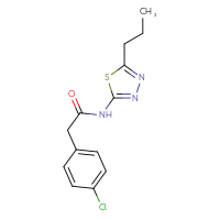 Chemical structure of 2-(4-chlorophenyl)-N-(5-propyl-1,3,4-thiadiazol-2-yl)acetamide - CSSB00026637601