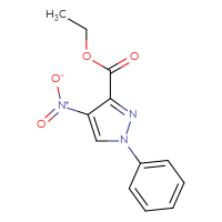 Chemical structure of ethyl 4-nitro-1-phenyl-1H-pyrazole-3-carboxylate - CSSB00020636708