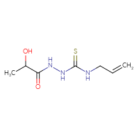 Chemical structure of 2-hydroxy-N-{[(prop-2-en-1-yl)carbamothioyl]amino}propanamide - CSSB00000726446