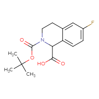 Chemical structure of 2-[(tert-butoxy)carbonyl]-6-fluoro-1,2,3,4-tetrahydroisoquinoline-1-carboxylic acid - CSSB00010139147