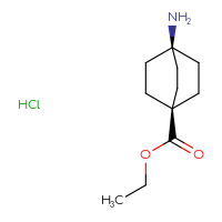 Chemical structure of ethyl 4-aminobicyclo[2.2.2]octane-1-carboxylate hydrochloride - CSSB20620689937