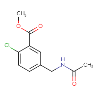Chemical structure of methyl 2-chloro-5-(acetamidomethyl)benzoate - CSSB01506355888