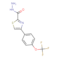 Chemical structure of 4-[4-(trifluoromethoxy)phenyl]-1,3-thiazole-2-carbohydrazide - CSSB00132307542