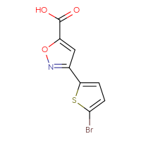 Chemical structure of 3-(5-bromothiophen-2-yl)-1,2-oxazole-5-carboxylic acid - CSSB00021660092