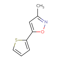 Chemical structure of 3-methyl-5-(thiophen-2-yl)-1,2-oxazole - CSSB00000087299