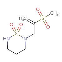 Chemical structure of 2-(2-methanesulfonylprop-2-en-1-yl)-1λ⁶,2,6-thiadiazinane-1,1-dione - CSMB14989426935
