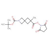 Chemical structure of 2-tert-butyl 6-(2,5-dioxopyrrolidin-1-yl) 6-methyl-2-azaspiro[3.3]heptane-2,6-dicarboxylate - CSSB20270306420
