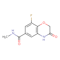 Chemical structure of 8-fluoro-N-methyl-3-oxo-3,4-dihydro-2H-1,4-benzoxazine-6-carboxamide - CSSB15027971088