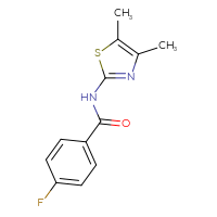 Chemical structure of N-(4,5-dimethyl-1,3-thiazol-2-yl)-4-fluorobenzamide - CSSB00000250151