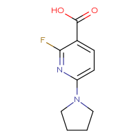 Chemical structure of 2-fluoro-6-(pyrrolidin-1-yl)pyridine-3-carboxylic acid - CSSB00010179683