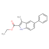 Chemical structure of ethyl 3-methyl-5-phenyl-1H-indole-2-carboxylate - CSSB15295478285