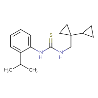 Chemical structure of 3-({[1,1'-bi(cyclopropane)]-1-yl}methyl)-1-[2-(propan-2-yl)phenyl]thiourea - CSSB06899894072
