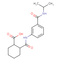 Chemical structure of 2-({3-[(propan-2-yl)carbamoyl]phenyl}carbamoyl)cyclohexane-1-carboxylic acid - CSSB00020580847