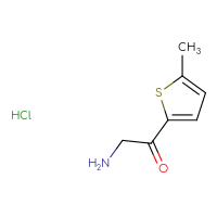 Chemical structure of 2-amino-1-(5-methylthiophen-2-yl)ethan-1-one hydrochloride - CSSB06744474772