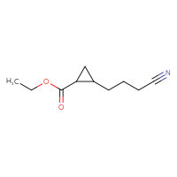 Chemical structure of ethyl 2-(3-cyanopropyl)cyclopropane-1-carboxylate - CSSB20508248494