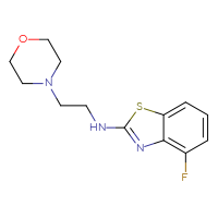 Chemical structure of 4-fluoro-N-[2-(morpholin-4-yl)ethyl]-1,3-benzothiazol-2-amine - CSSB00015202112