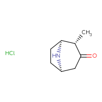 Chemical structure of (1S,2S,5R)-2-methyl-8-azabicyclo[3.2.1]octan-3-one hydrochloride - CSSB03624025364