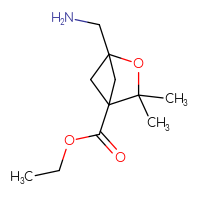 Chemical structure of ethyl 1-(aminomethyl)-3,3-dimethyl-2-oxabicyclo[2.1.1]hexane-4-carboxylate - CSSB00102953884